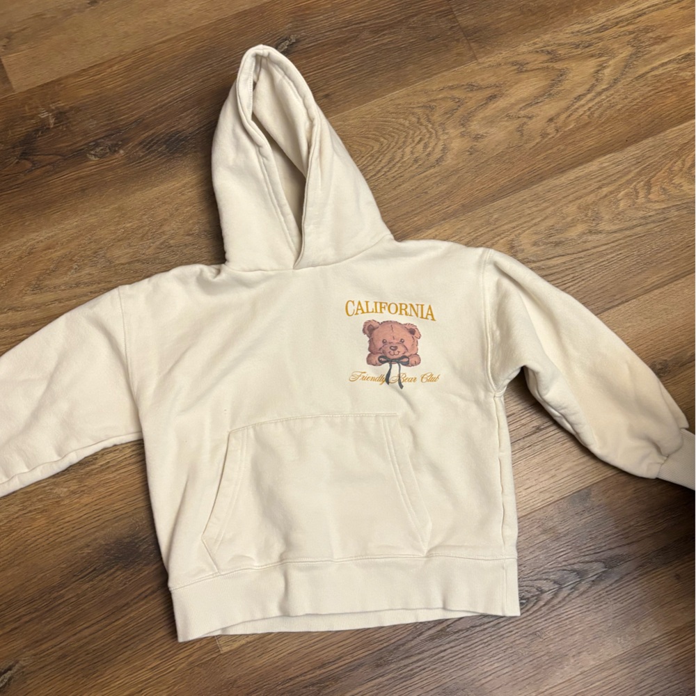 Zara Kids Cream Hoodie with Graphic